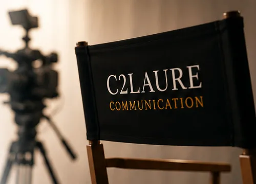 C2LAURE Communication director's chair on a film set